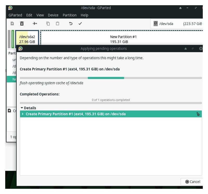 Disk partition on Coconics Enabler budget laptop