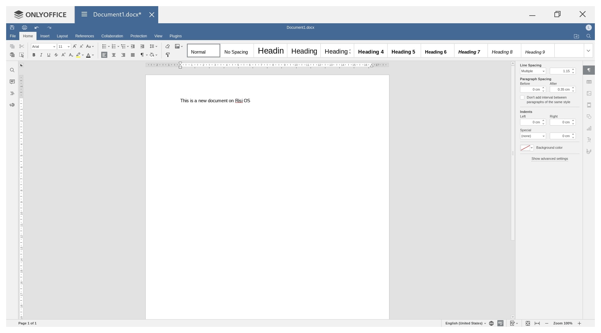 ONLYOFFICE on risios. blog post with short review of onlyoffice