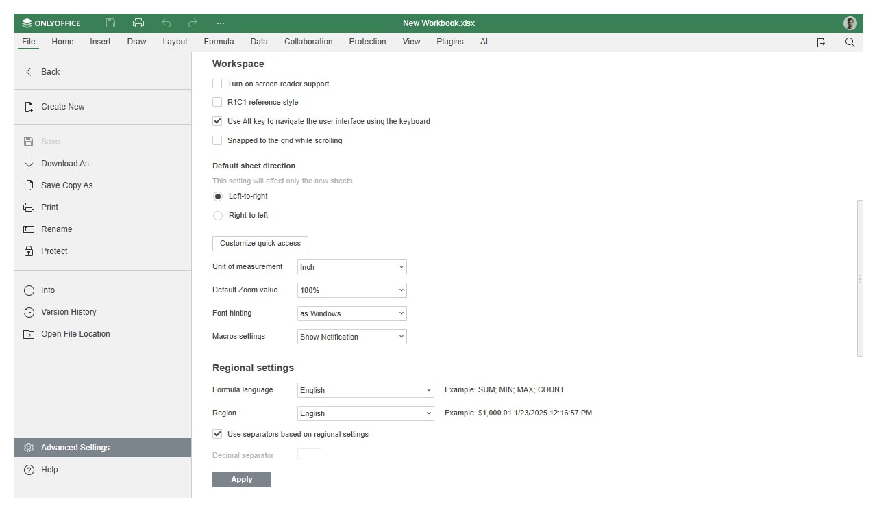 Onlyoffice account settings. review of ONLYOFFICE