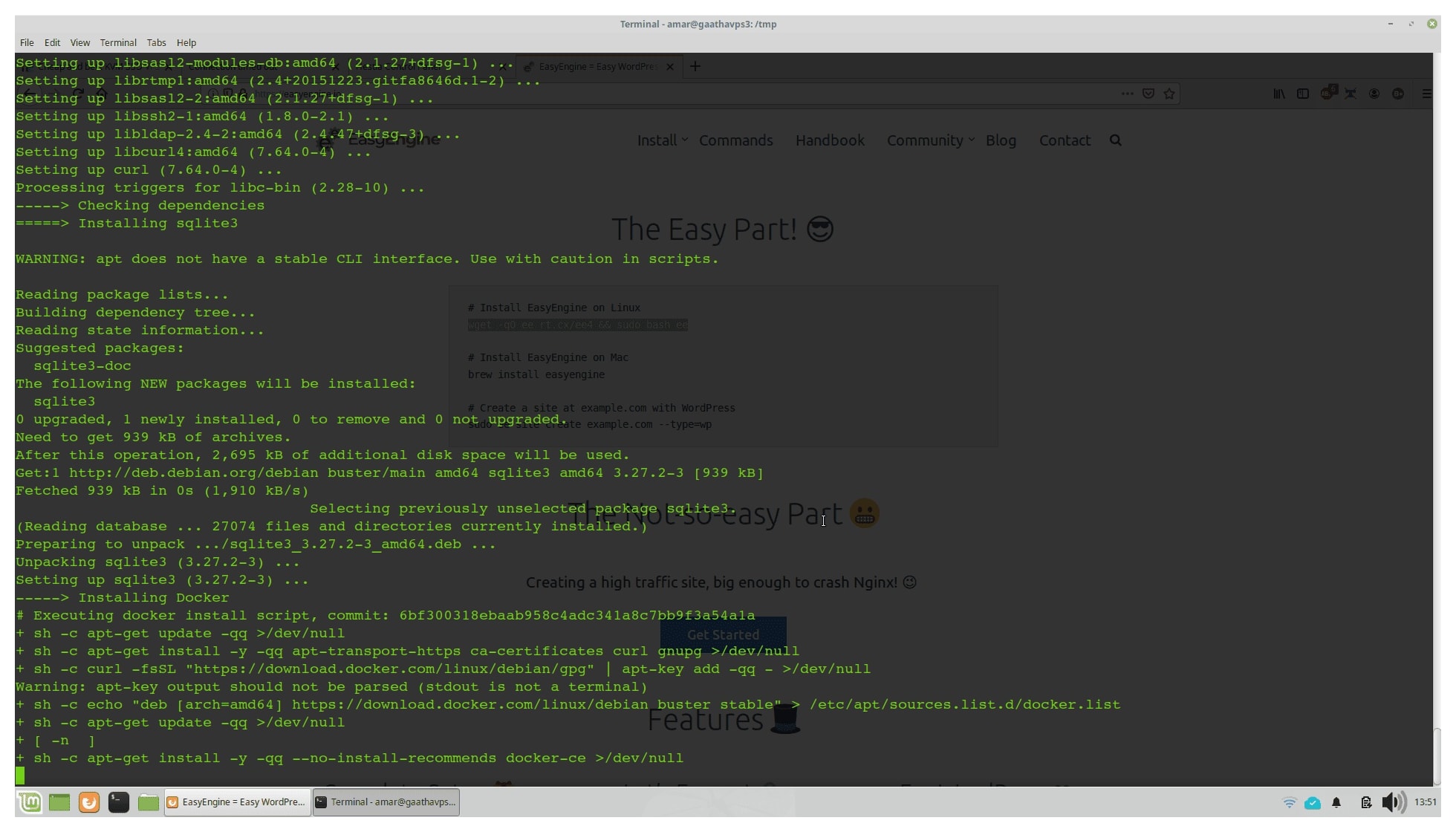 easyengine install on Debian 10 as alternative to using Webinoly for wordpress