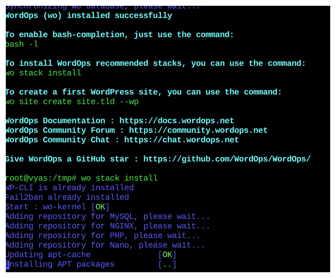 wordops install on Debian 10 as alternative to using Webinoly for wordpress